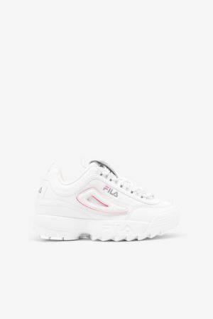 FILA Disruptor 2 Logo Reveal Sneakers White / Pink,Kids Shoes | CA.HLIFAG034